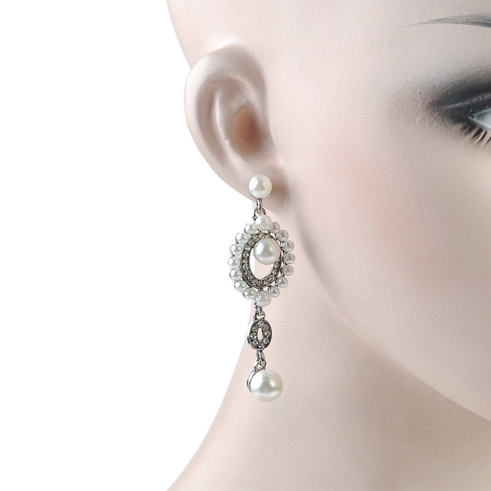 New Fashion Women Rhinestone Pearl Long Wedding Br